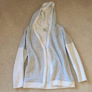 Balance collection ribbed hooded cardigan